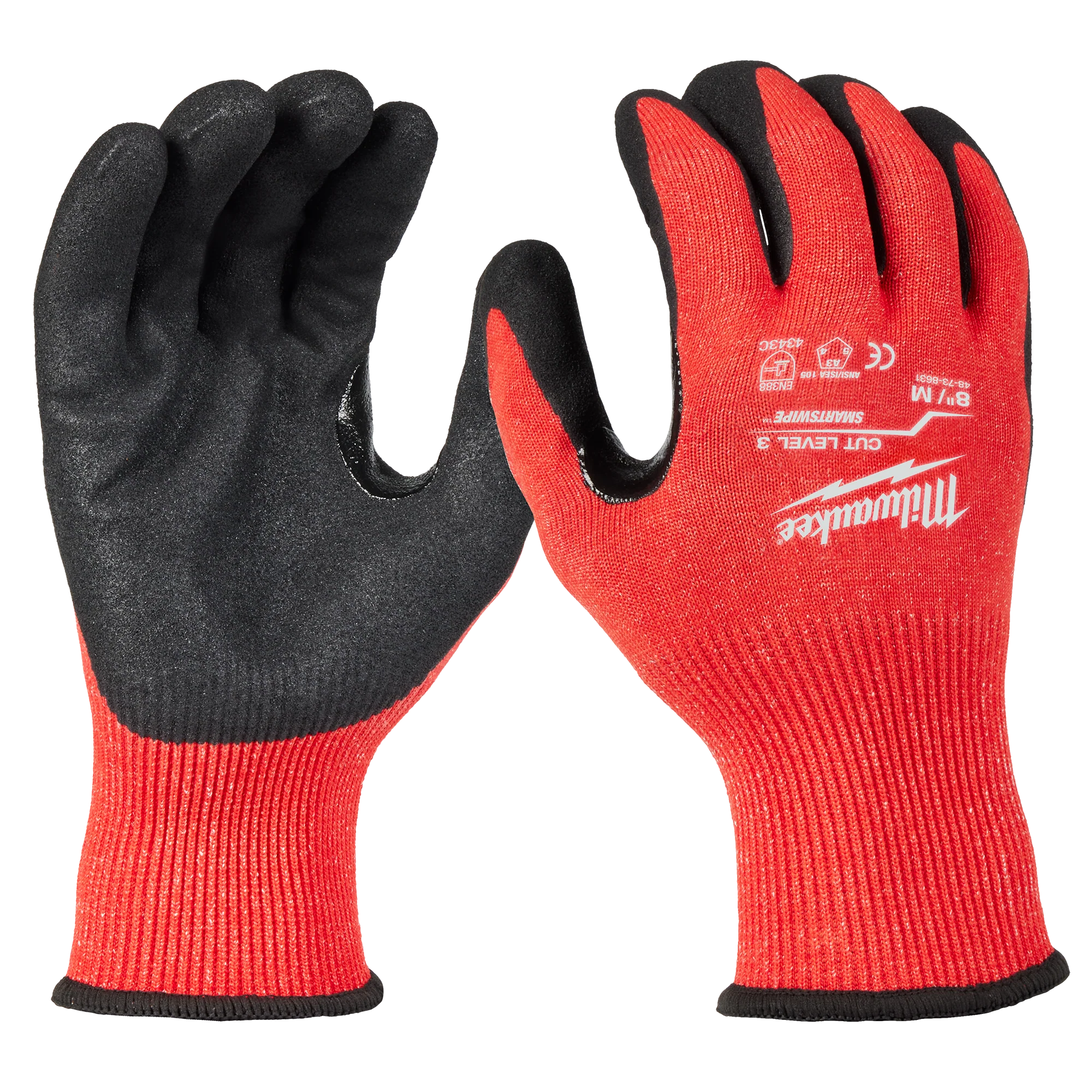Secure Milwaukee 1 Cut Level 3 Nitrile Dipped Gloves – M 48-73-8631 Versatile