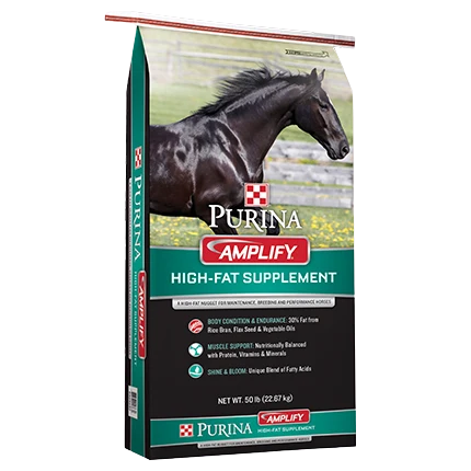 Organic Purina Amplify High-Fat Horse Supplement 30 lb. Fast