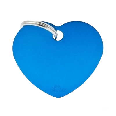 Specialty MyFamily Large Blue Heart ID Tag Functional
