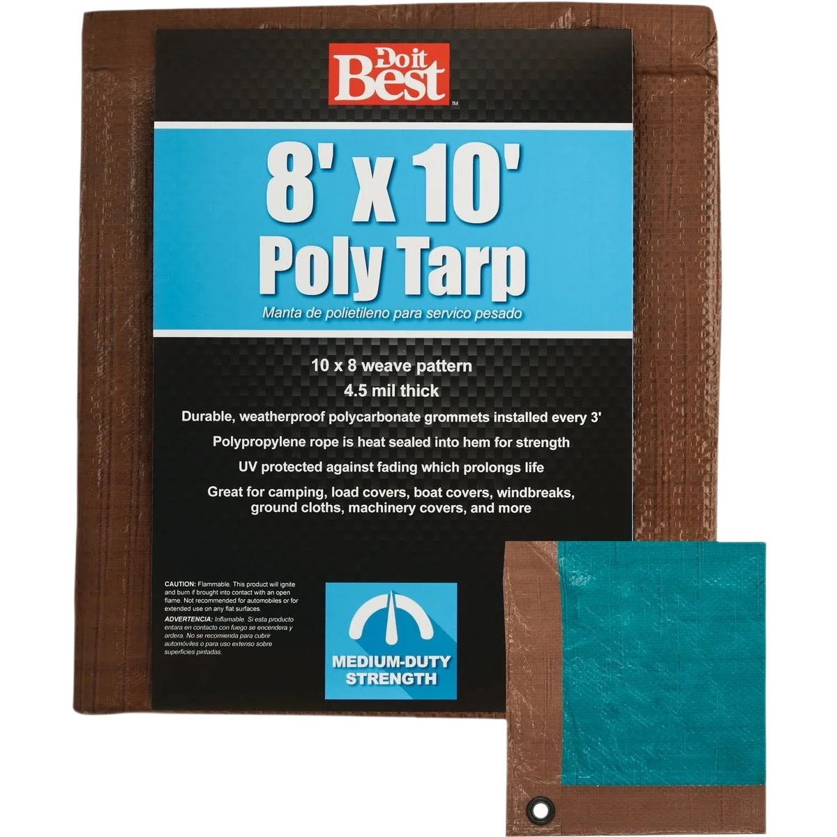Durable Do it Brown Green Medium Duty Poly Tarp 8 Ft. x 10 Ft. Effective