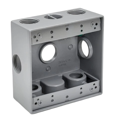 Recyclable Southwire 7 Hole Side Opening 2-Gang Box Green