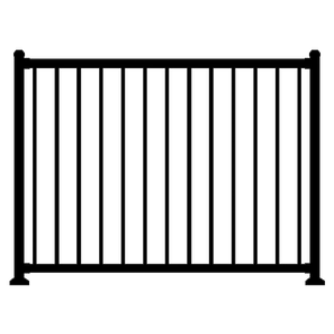 Outstanding Westbury Tuscany 8 ft. Black C10 Square Railing for Level Verified
