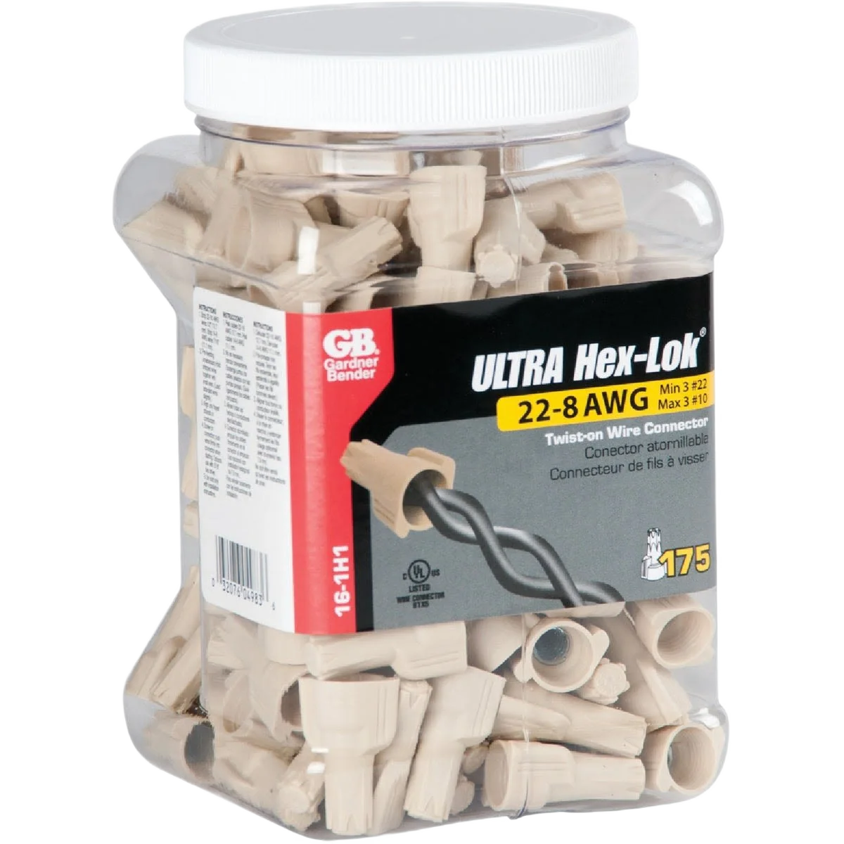 Versatile Gardner Bender 22 AWG to 8 AWG Hex-Lok Wire Connector 175-Pack User-Friendly