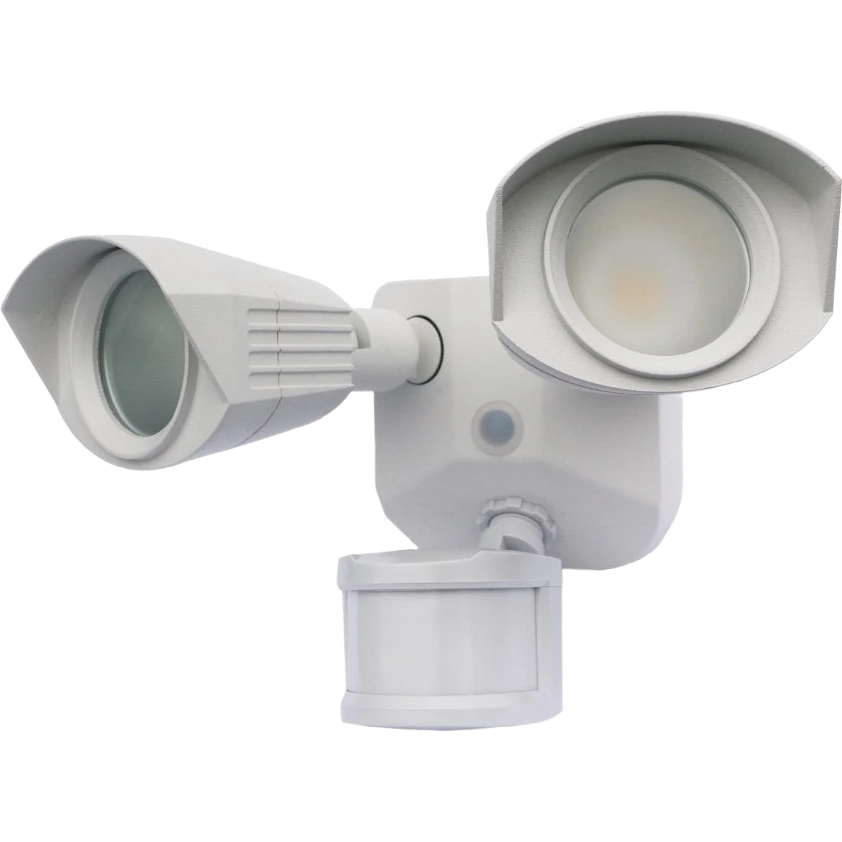Expertly Made Satco LED Dual Head White Outdoor Motion Sensor Security Light Soft