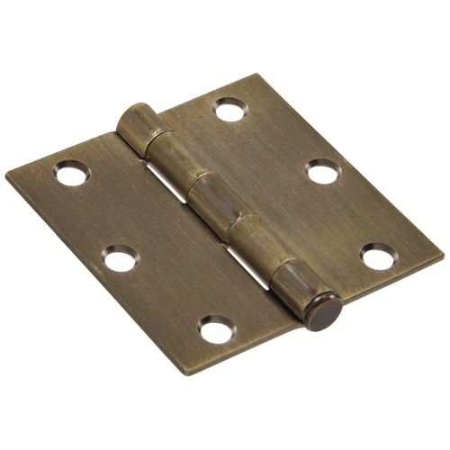 Premium Hillman 3 Antique Brass Square Corner Residential Door Hinge w Removable Pin Durable