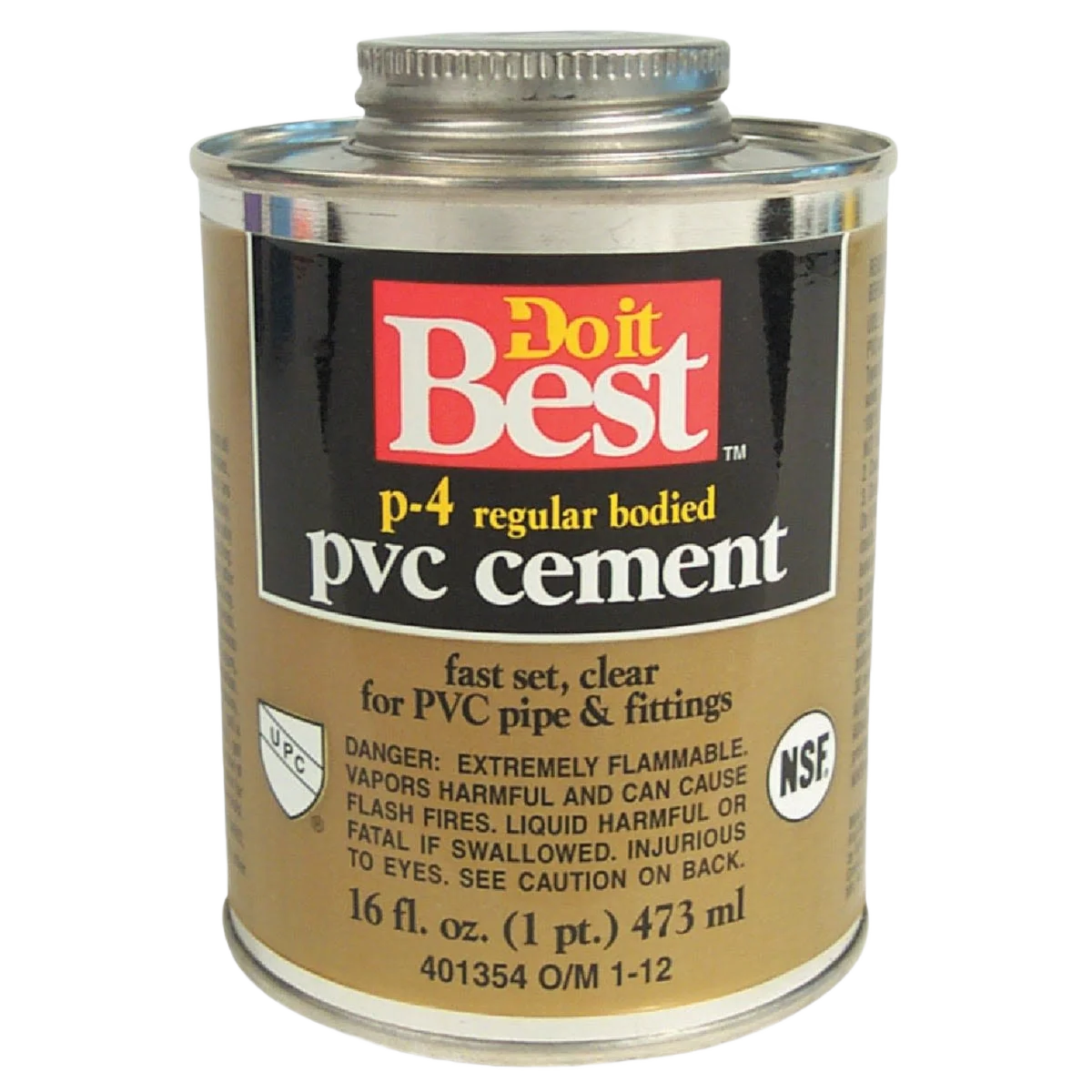 Functional Do it Clear Regular Bodied PVC Cement 16 oz. Long-Lasting