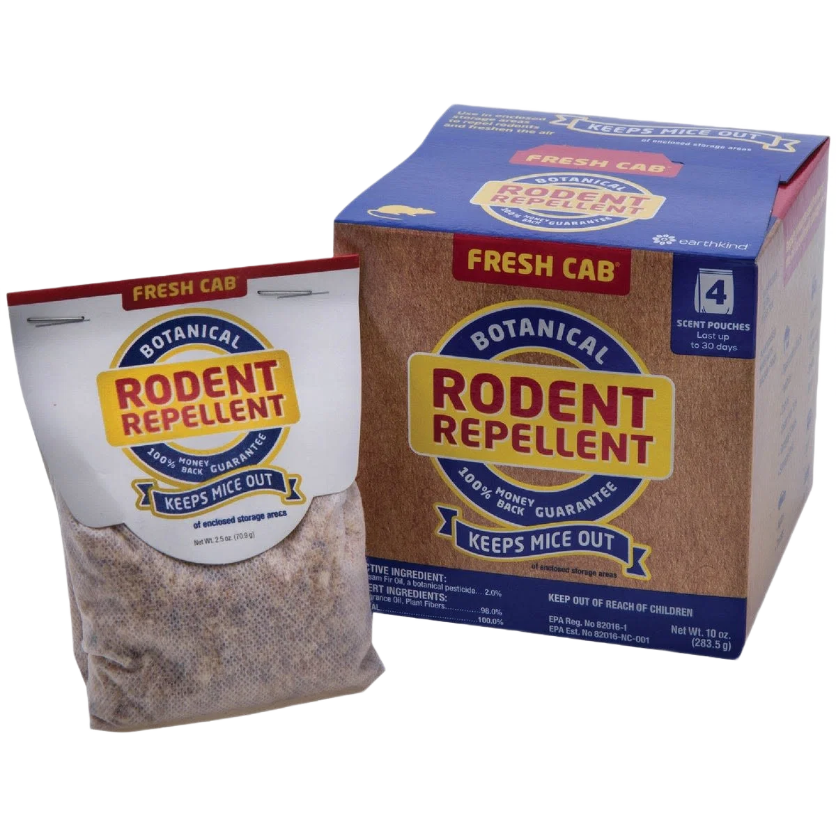 High-Quality Earth Kind Fresh Cab Rodent Repellent Granules 4-Pack Minimalist