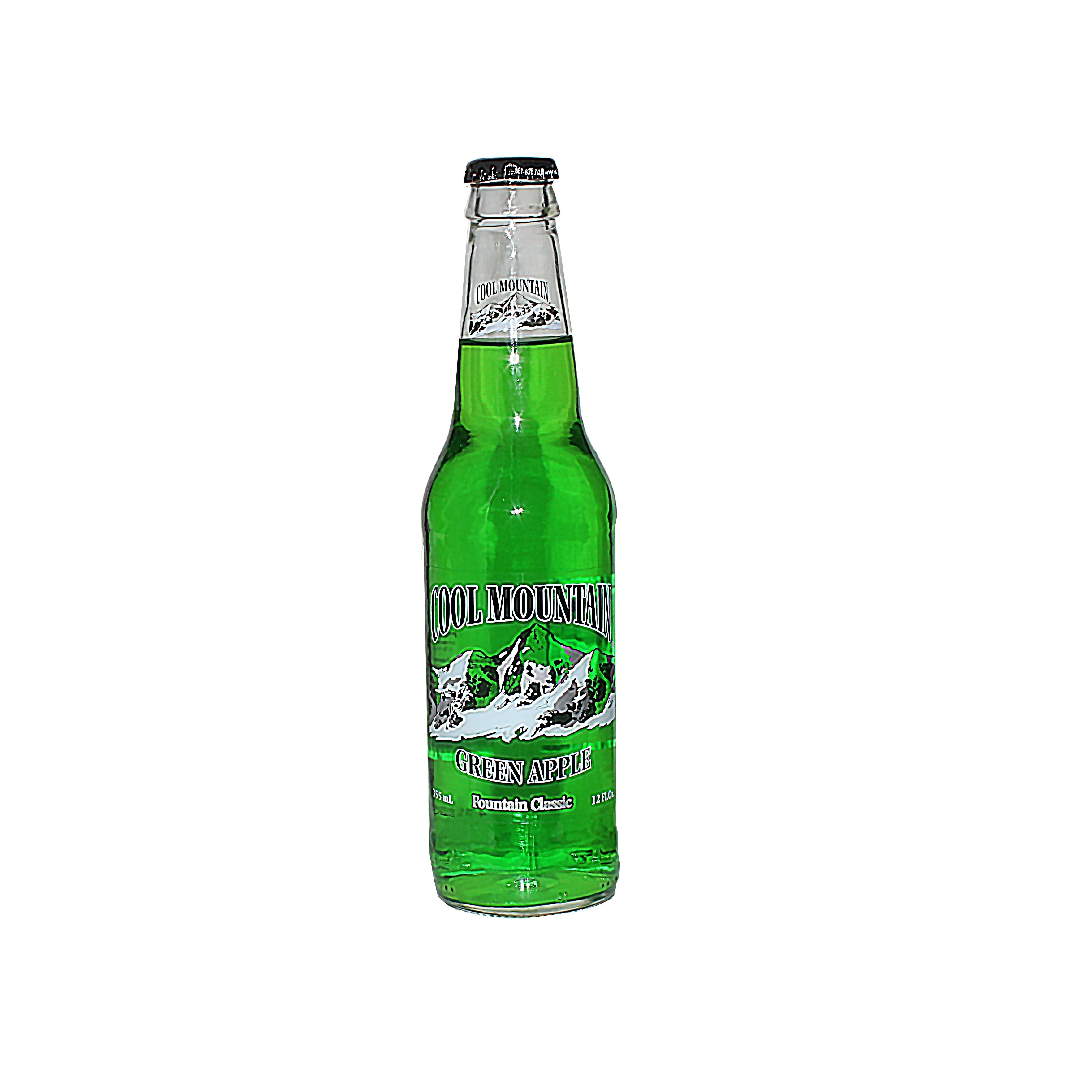 Relaxed Cool Mountain Green Apple Soda 12 oz. Genuine