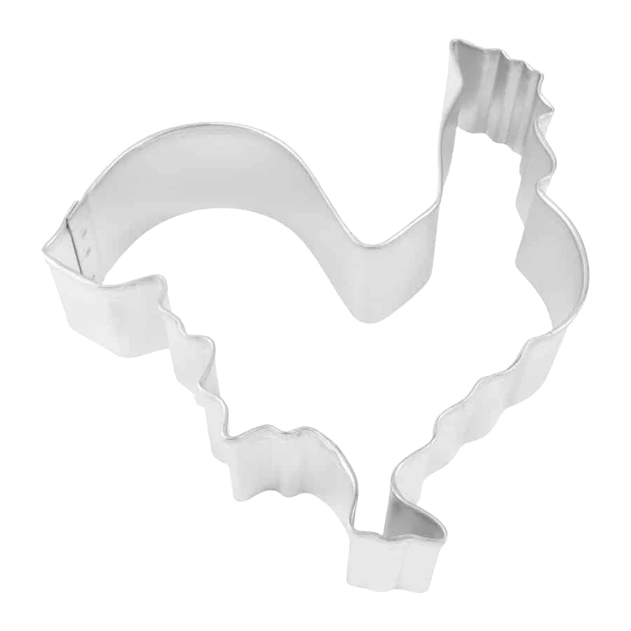 Long-Lasting R M International Rooster Cookie Cutter 4 in. Detailed