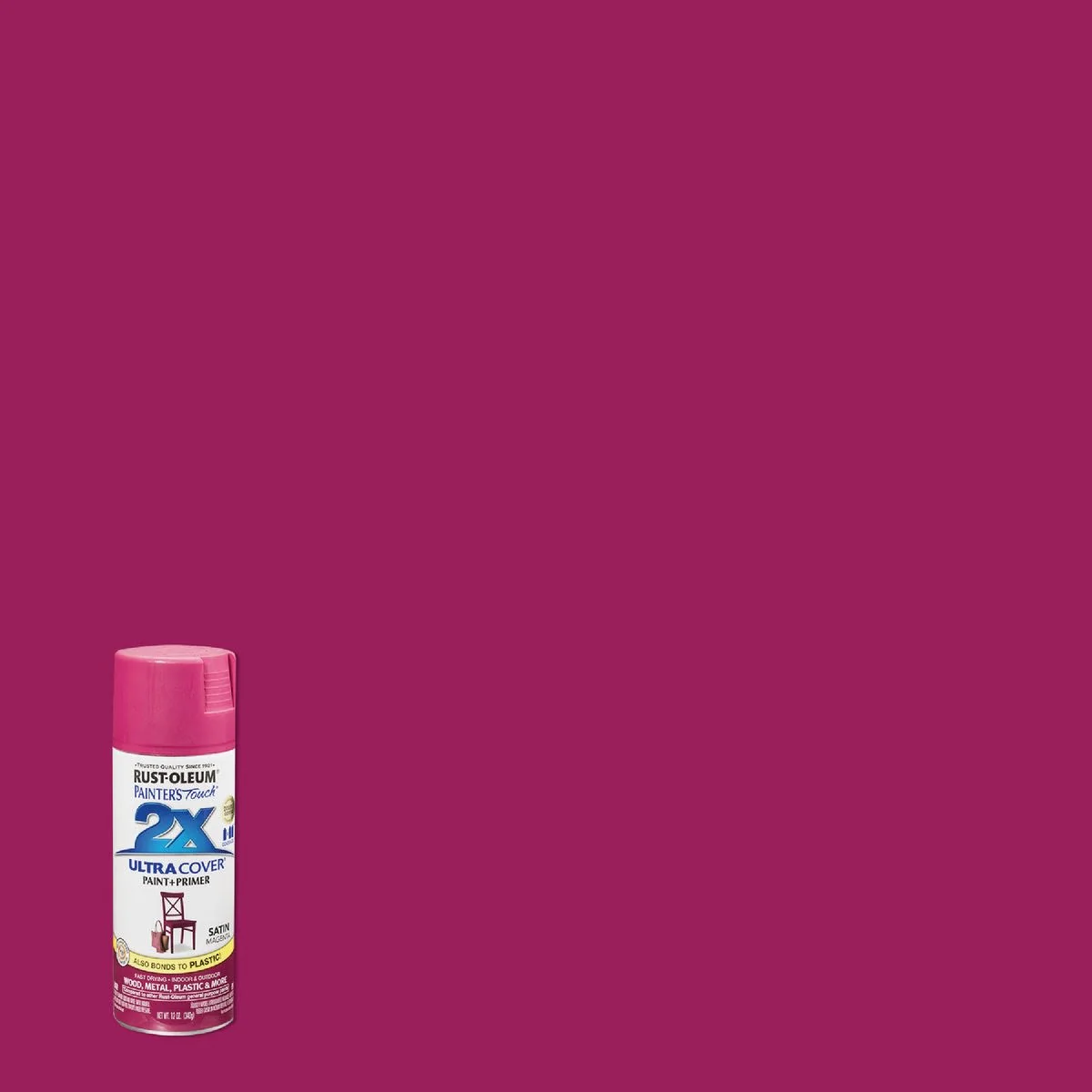 Quality Rust-Oleum Painters’ Touch 2X Magenta Satin Spray Paint Primer 12 oz. Verified