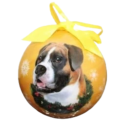Reliable E S Pets Uncropped Boxer Christmas Ball Ornament Elegant