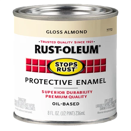 Fast Rust-Oleum Stops Rust Gloss Almond Protective Enamel Brush-On Paint 1 2 Pint Outstanding