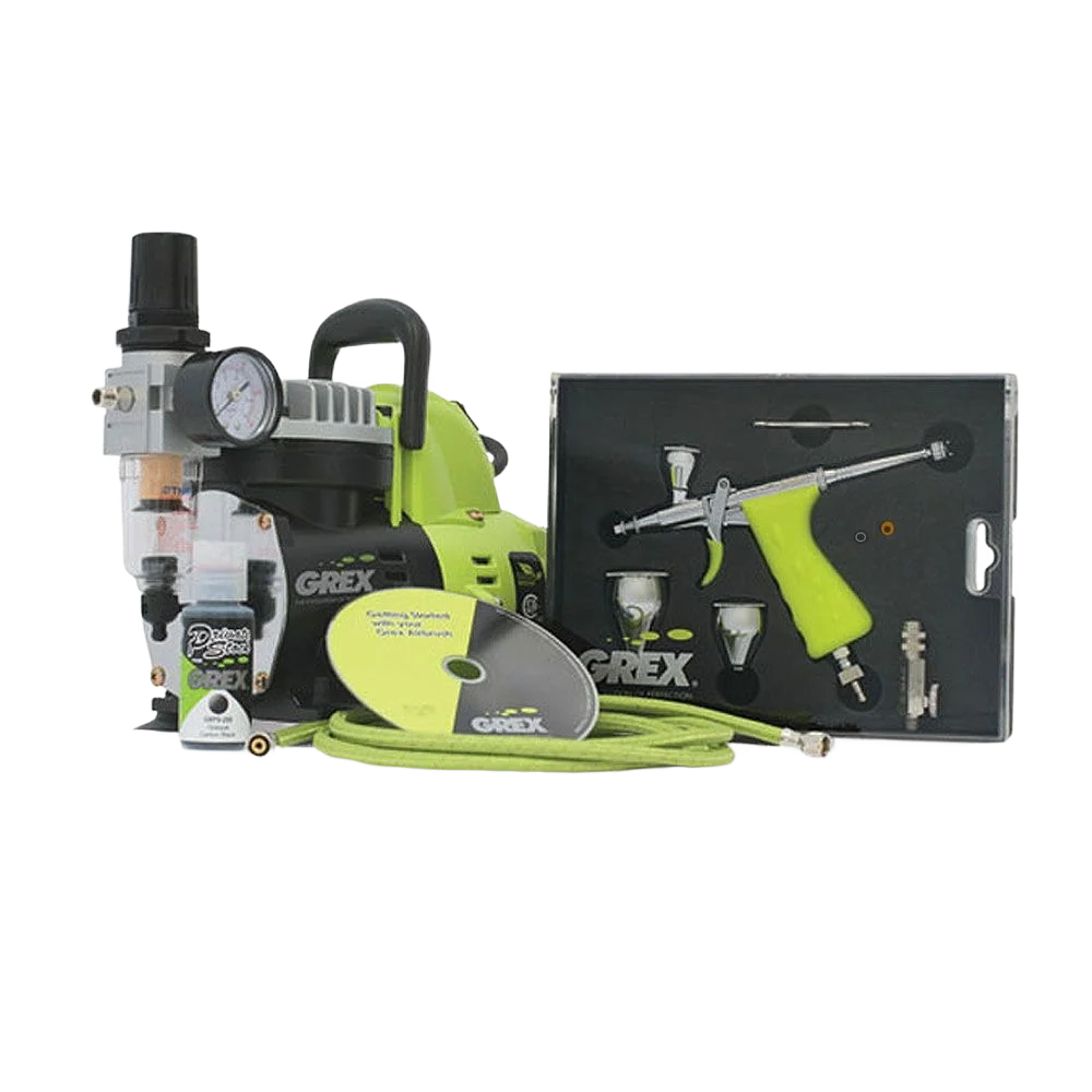 Trusted Grex Tritium.TG3 Pistol Style Top Gravity Airbrush Compressor Combo Kit Consistent