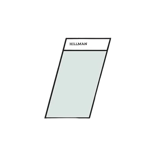 Superior Hillman 1-1 2 in. Black Silver Reflective Mylar Angle Cut Sticker Blank Authentic