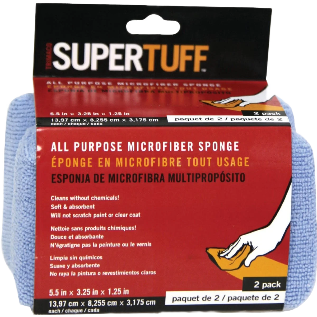 Refined Trimaco Supertuff Microfiber Car Wash Sponge 2-Pack Next-Generation