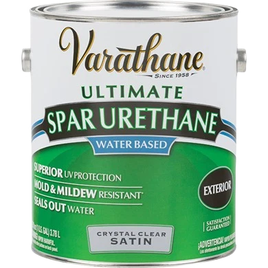 Powerful Rust-Oleum Varathane Crystal Clear Satin Exterior Spar Urethane 1 gallon Traditional