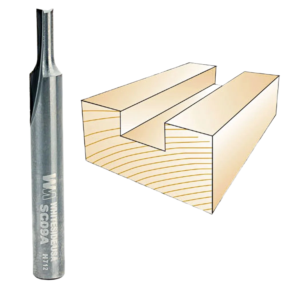 Breathable Whiteside Solid Carbide Straight Bit 1 4 in. SH x 1 8 in. CD x 3 8 in. CL Proven