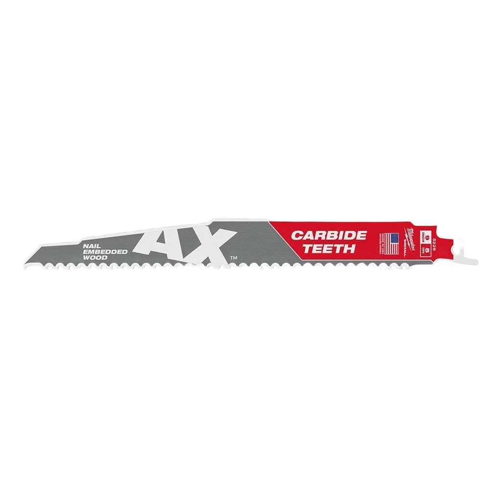 Flexible Milwaukee SAWZALL® The AX™ 9 5-TPI Carbide Blade Smart