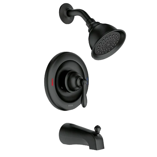 Exclusive Moen Caldwell Matte Black Tub Shower Trim Safe