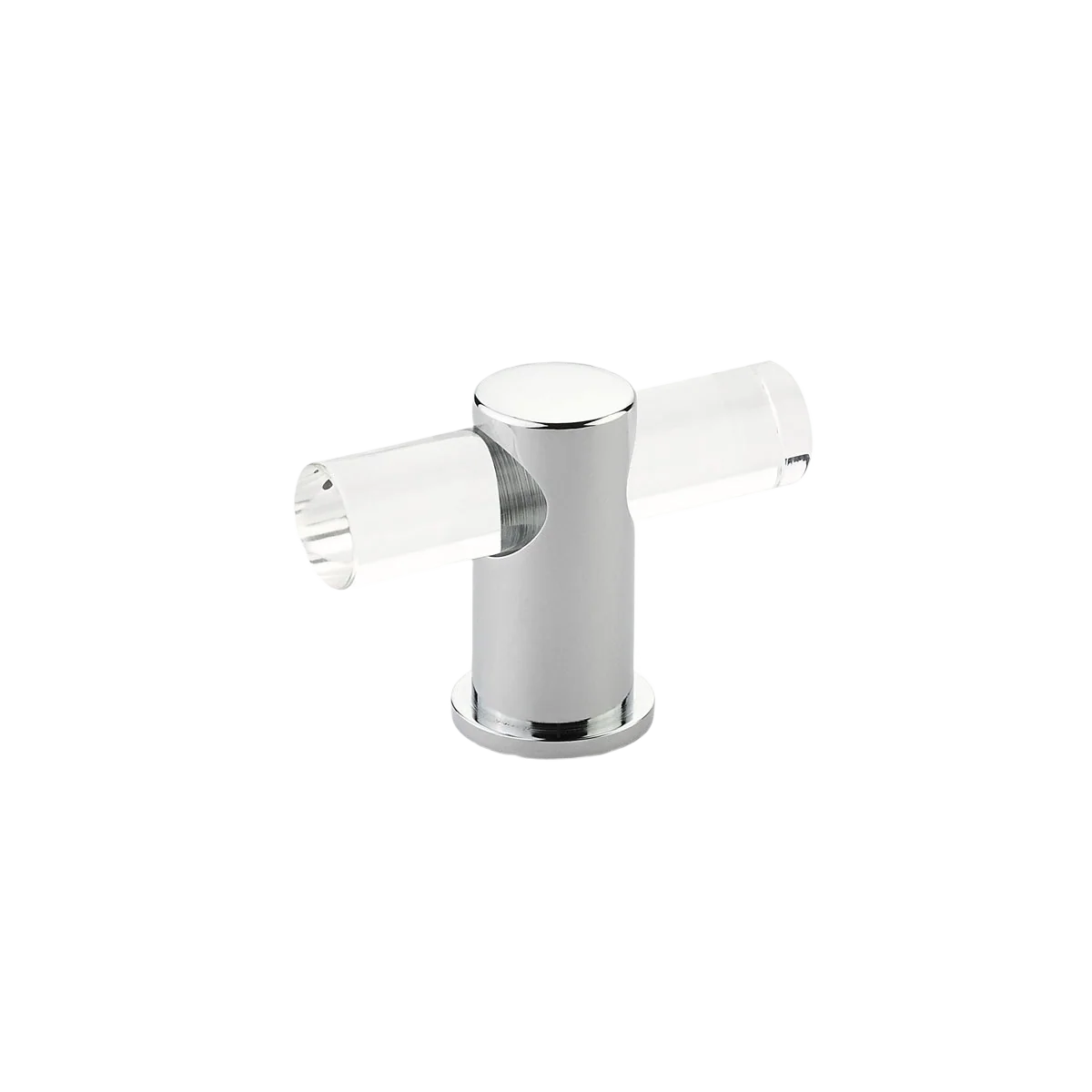 Modern Schaub Polished Chrome Acrylic Lumiere T-Knob Classic