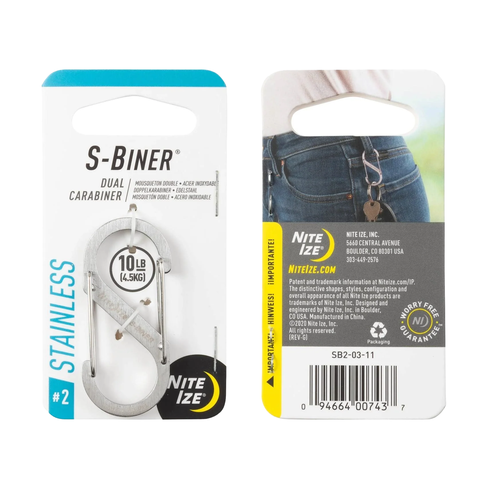 Efficient Nite Ize S-Biner 10 lb. Capacity Stainless Steel Dual Carabiner Size 2 Detailed