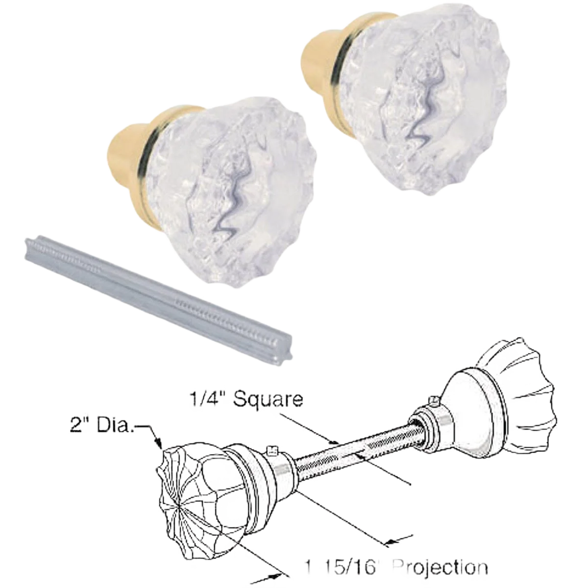 Sophisticated Prime-Line Crystal Glass Door Knob Authentic