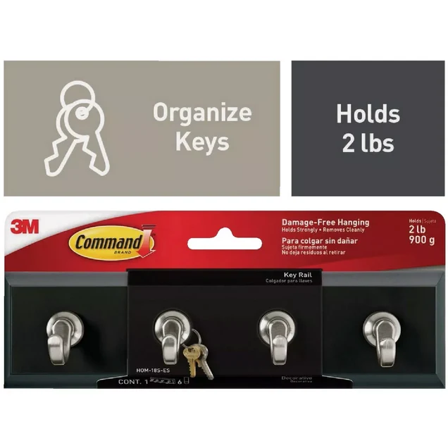 Unique Command Slate Adhesive Key Rail 6 Strips Contemporary