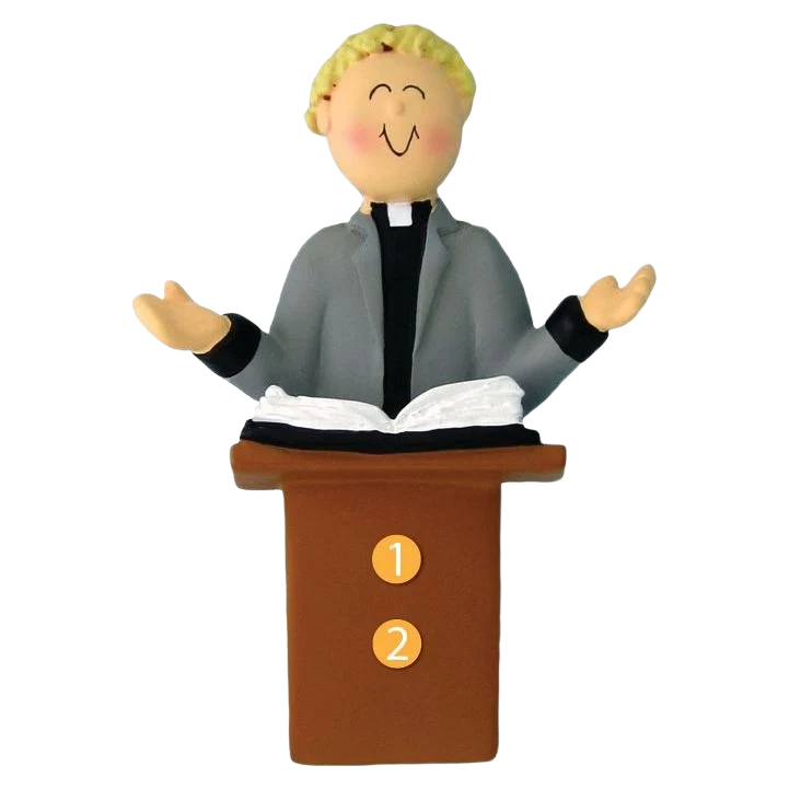 Outstanding Ornament Central Personalized Blonde Male Minister Ornament Solid