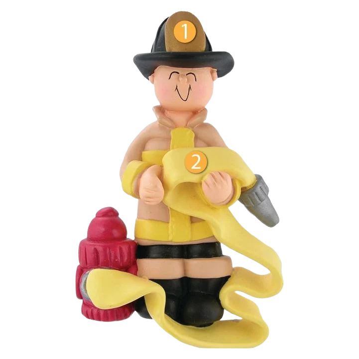 Powerful Ornament Central Personalized Male Firefighter Ornament Advanced