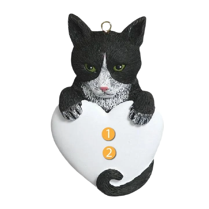 Fine Rudolph Me Personalized Tuxedo Cat Ornament Official