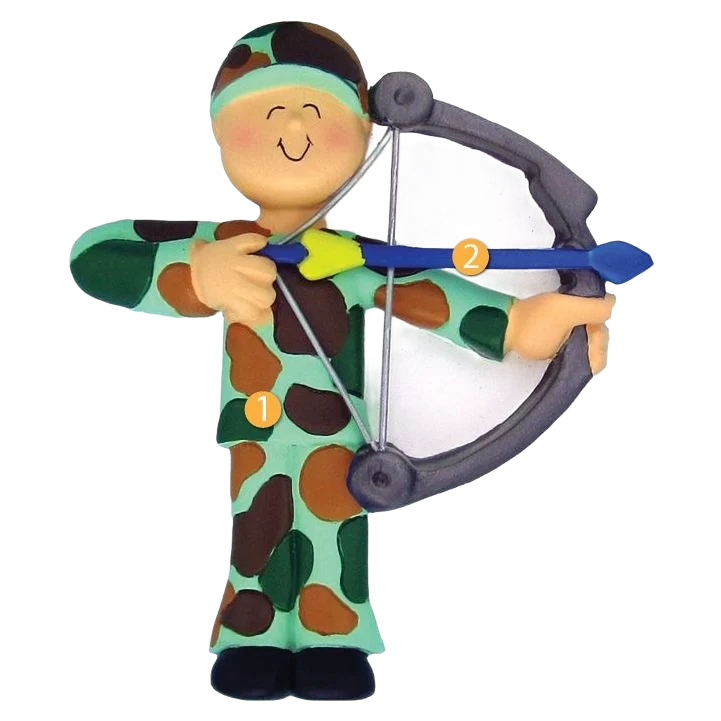 Lightweight Ornament Central Personalized Male Hunter with Bow Ornament Smooth
