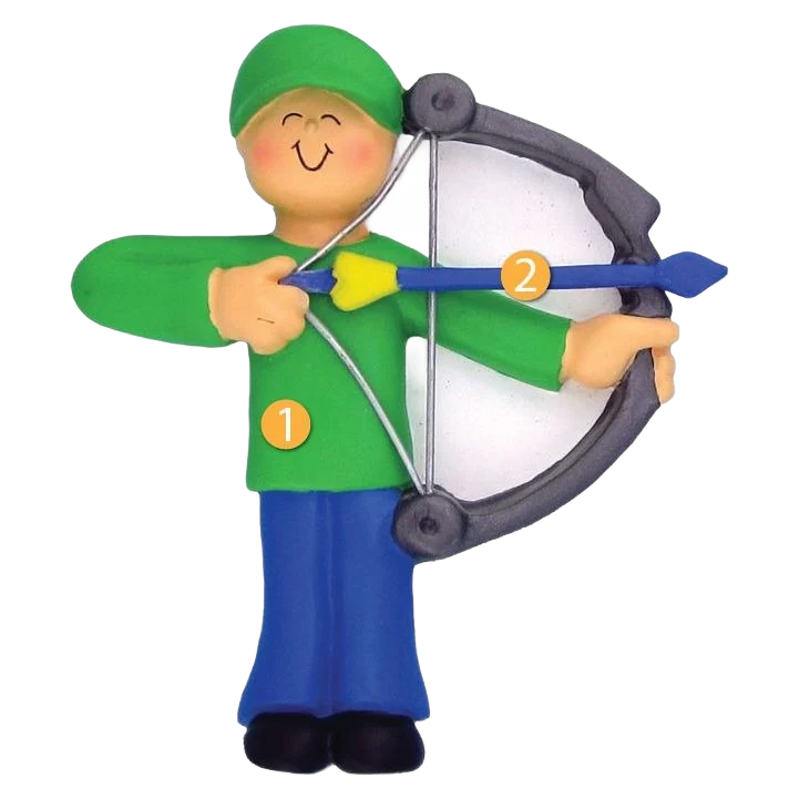 Innovative Ornament Central Personalized Male Doing Archery Ornament Sophisticated