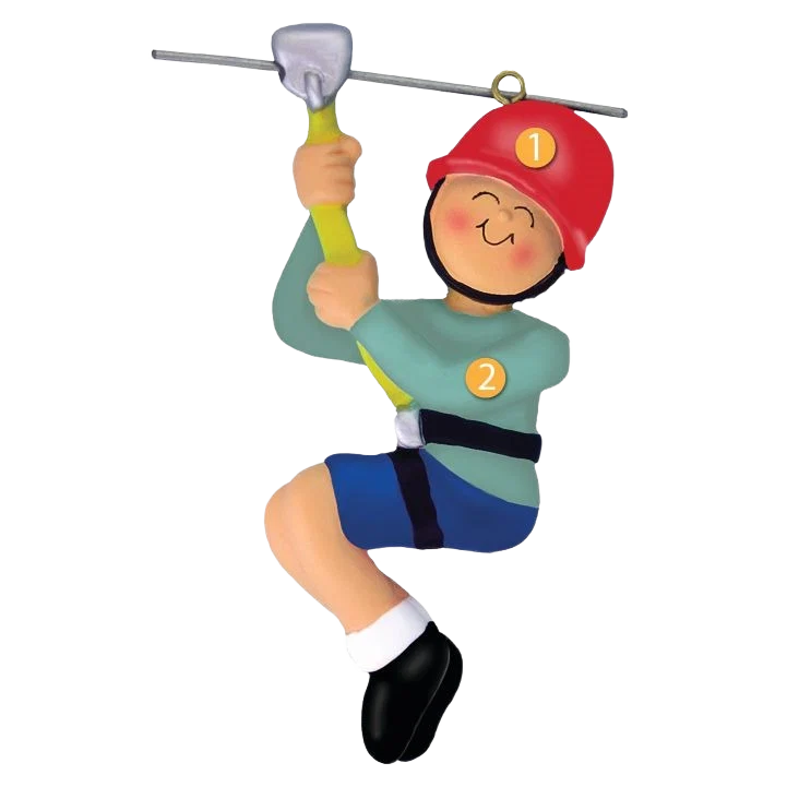 Responsible Ornament Central Personalized Male Zipliner Ornament High-Grade