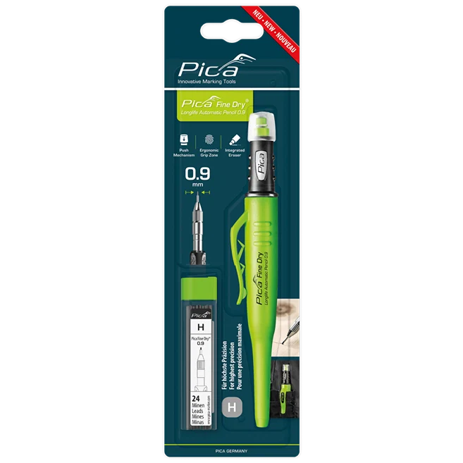 Crafted Pica Fine-Dry Pencil with 24 HB Refill Leads Exceptional