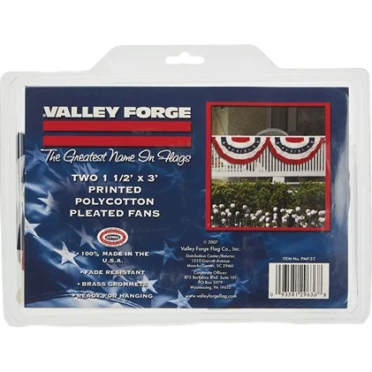 Sophisticated Valley Forge 1.5′ x 3′ Polycotton Fan Flag Bunting 2-Pack Refined