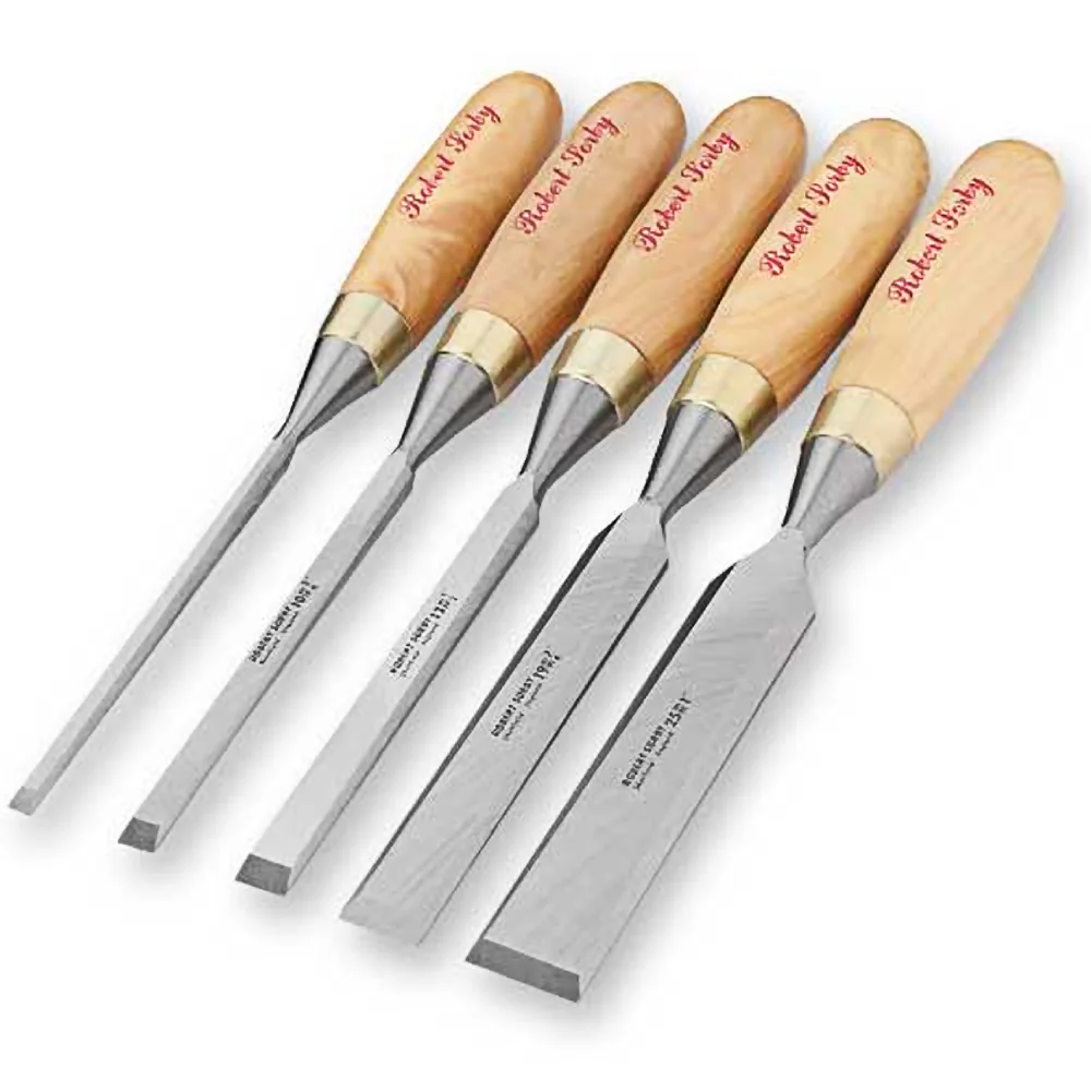 Safe Sorby Boxwood Handled 5 Pc. Gilt Edge Chisel Set Convenient