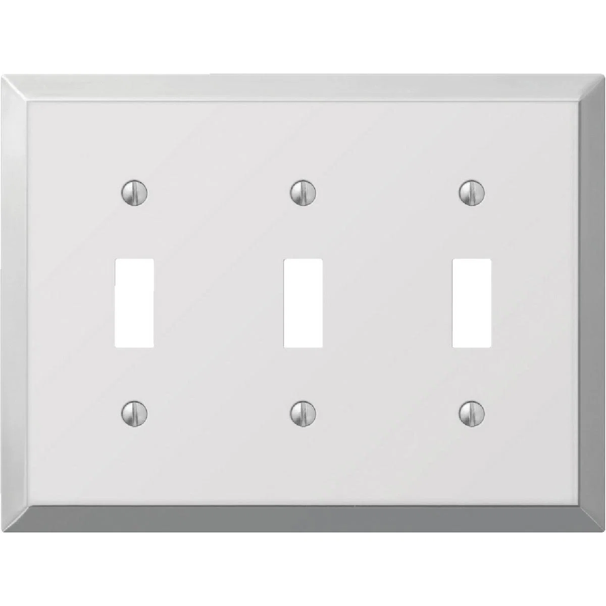 Lightweight Amerelle Stamped Steel 3-Gang Toggle Switch Wall Plate Polished Chrome World-Class