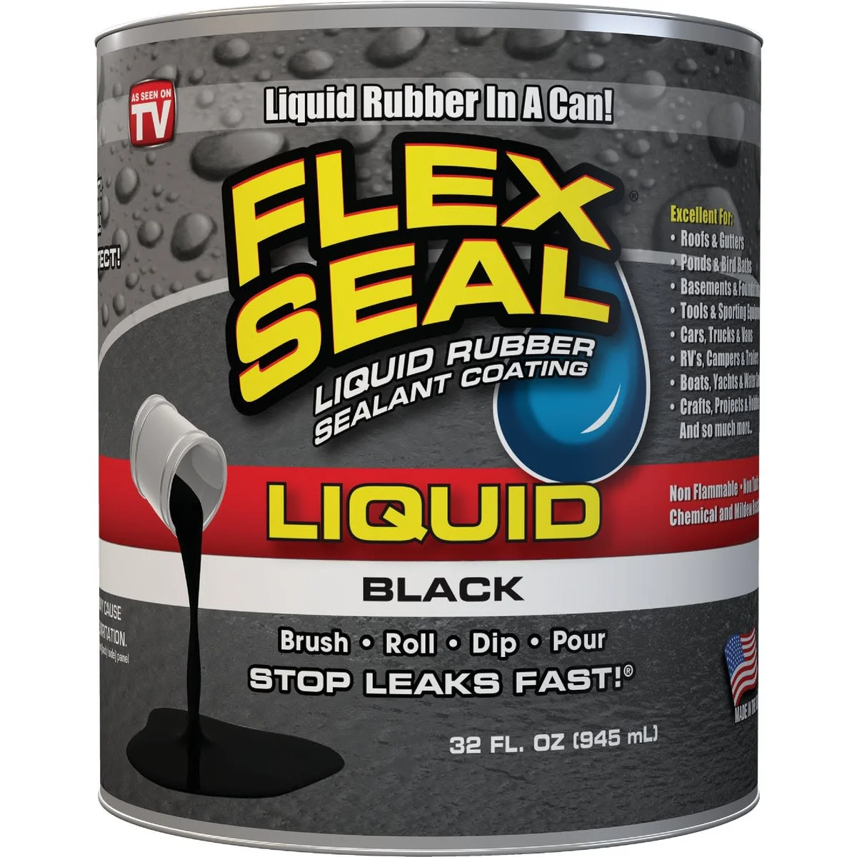 Organic Flex Seal Black Liquid Rubber Sealant 1 Quart Responsible