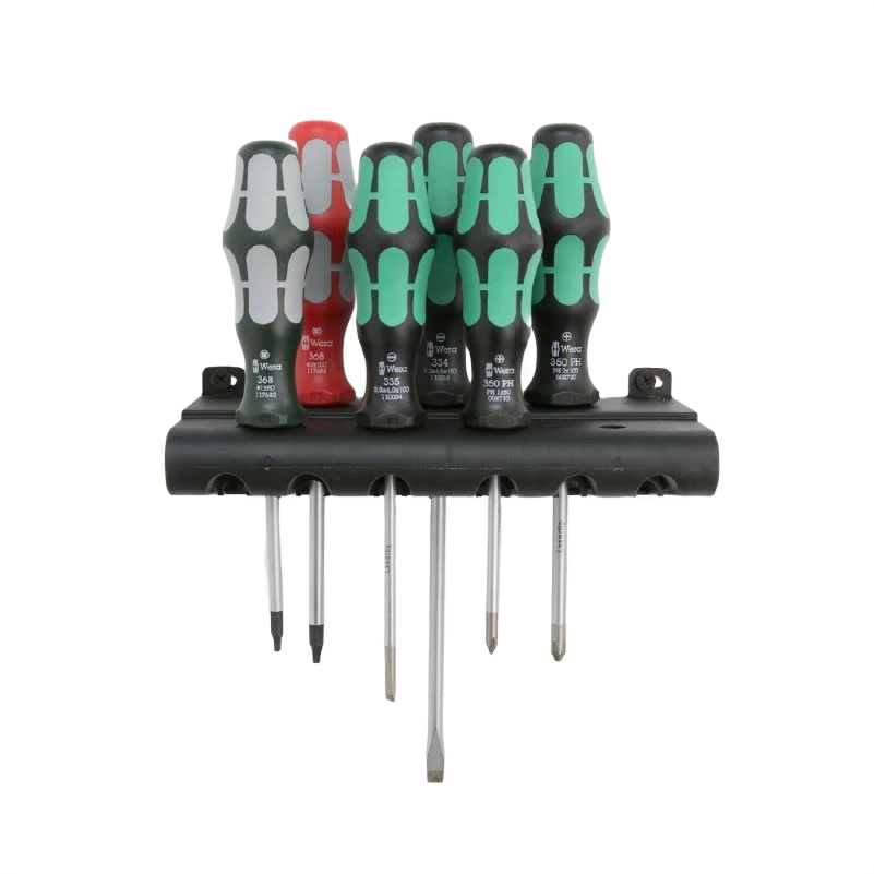 Lightweight Wera Kraftform Plus Slotted Phillips Square Screwdriver Set with Rack Advanced