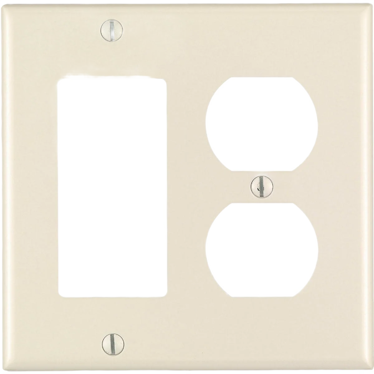 Soft Leviton 2-Gang Rocker Duplex Almond Outlet Wall Plate Original Design