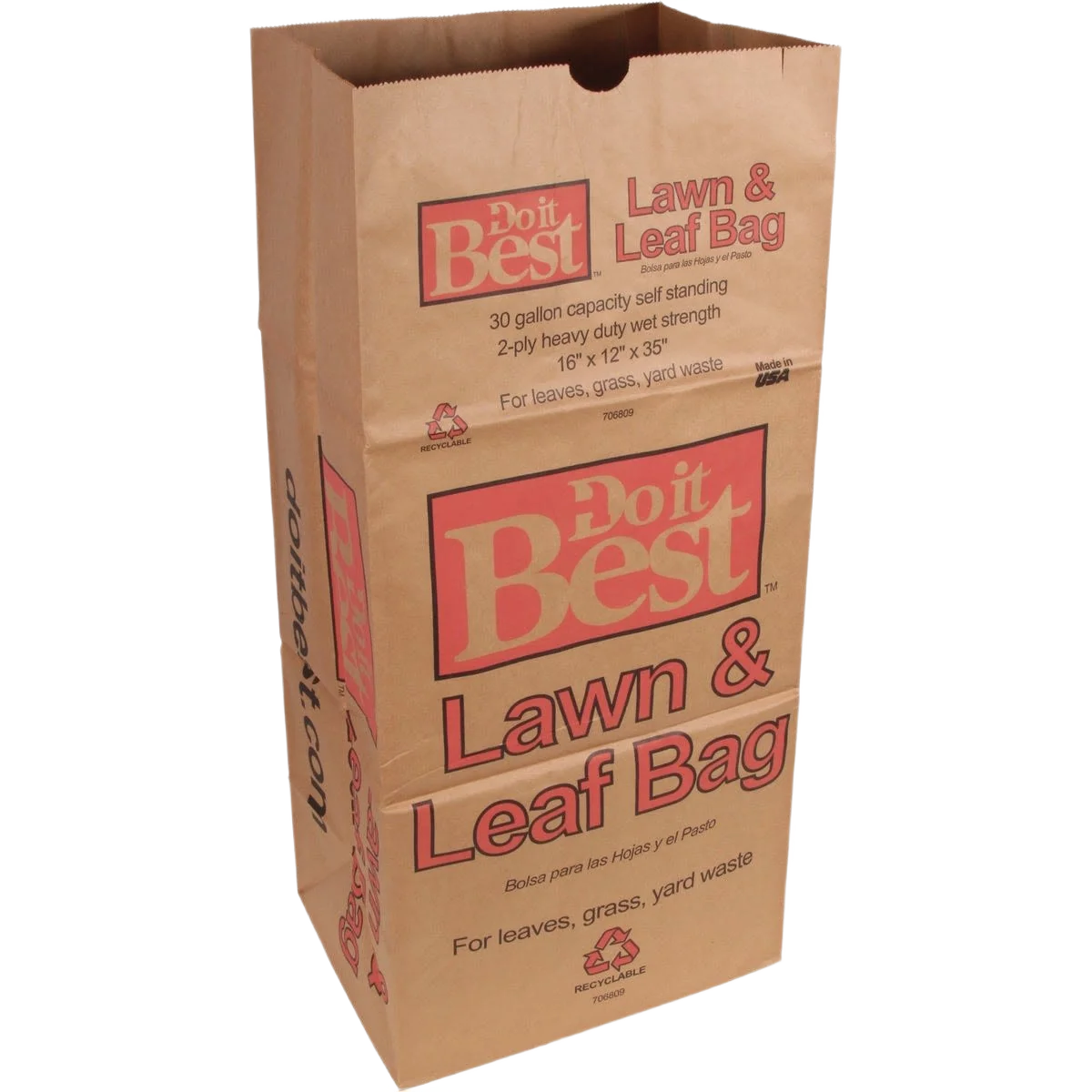 Organic Do it 30 Gallon Natural Kraft Paper Yard Waste Lawn Leaf Bag 5 ct Environmentally Friendly