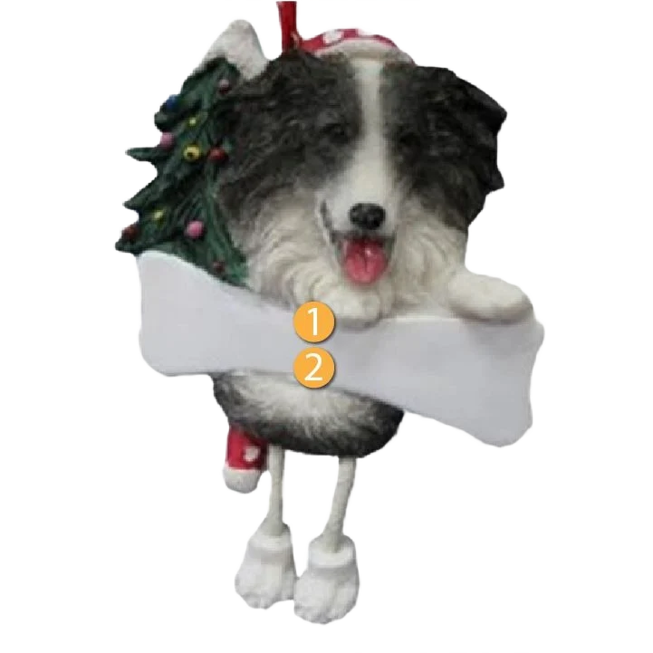 Innovative E S Pets Personalized Border Collie Dangling Legs Ornament Official