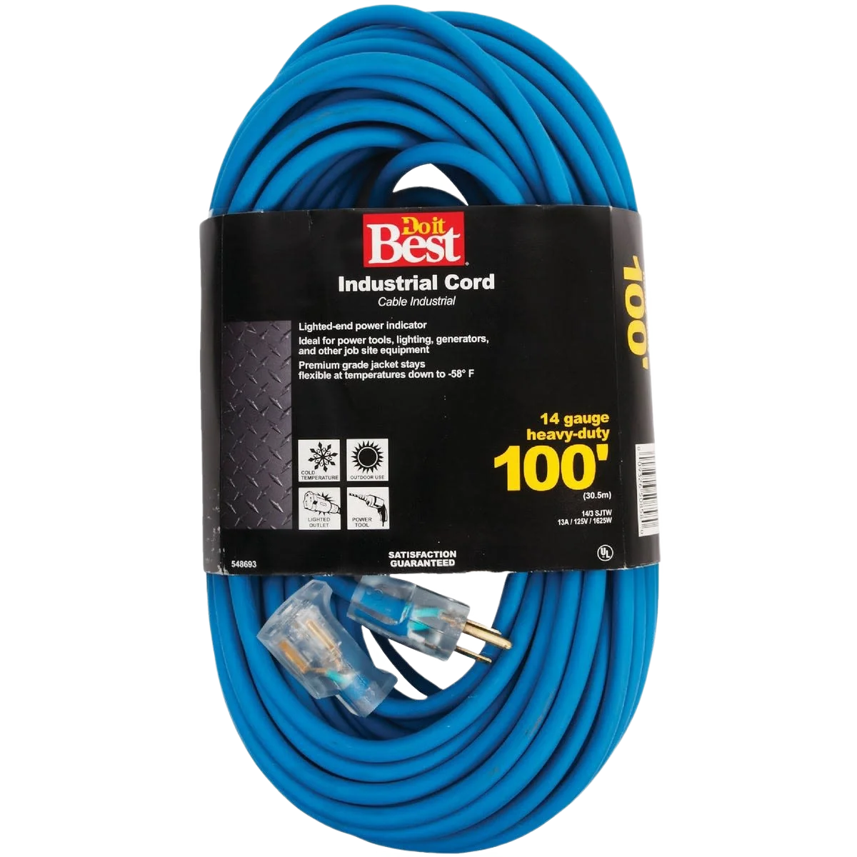 Modern Do it 14 3 Industrial Outdoor Extension Cord 100 ft. Eco-Friendly