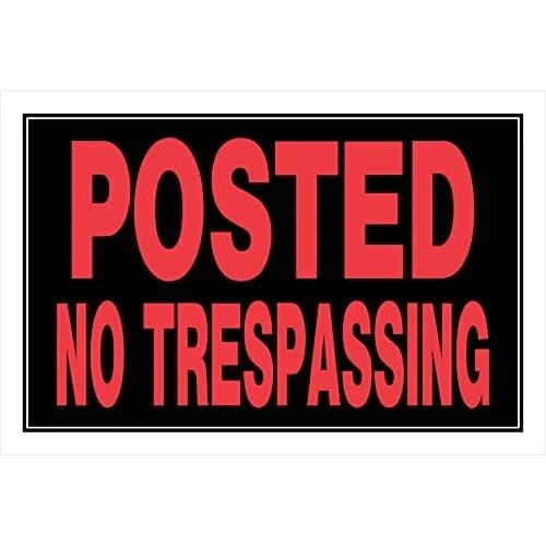 Durable Hillman Black Red Posted No Trespassing Sign 8 x 12 in. Elegant