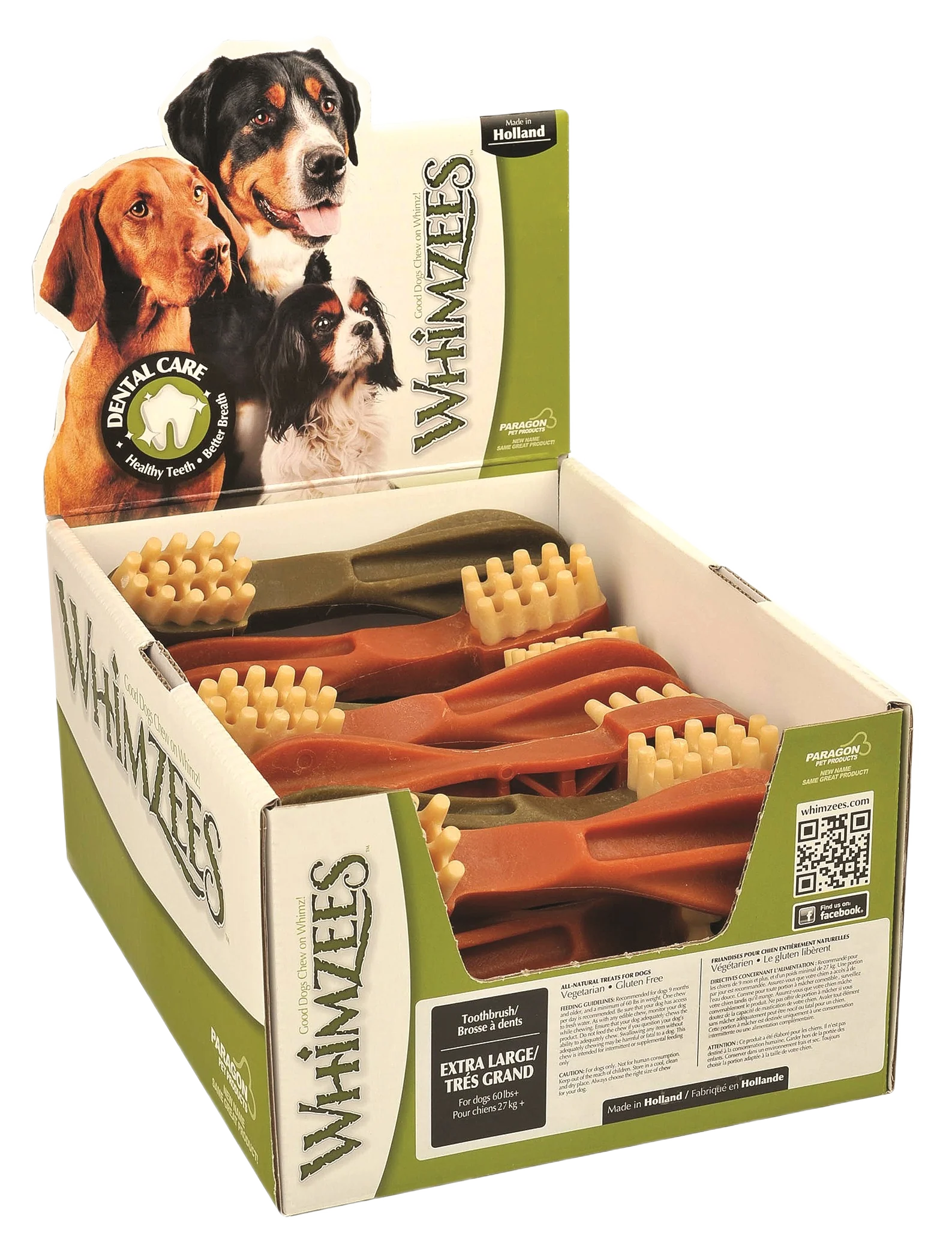 Authentic Whimzees Brushzees Star XL Assorted Dog Treat 1 Piece Functional