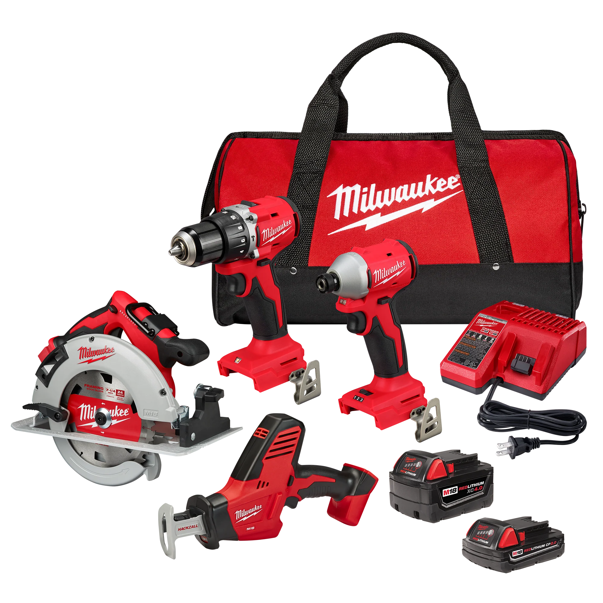 Soft Milwaukee M18™ 4-Tool Combo Kit Durable