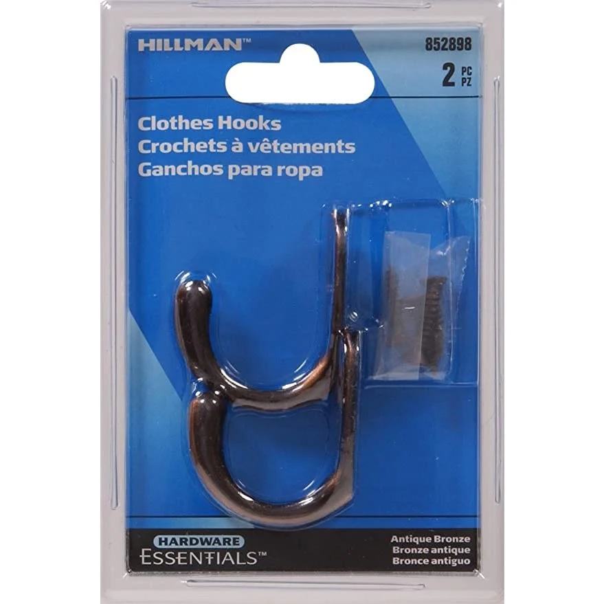 Reliable Hillman Clothes Hook- Antique Bronze Convenient