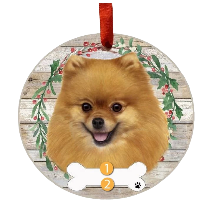 Trusted E S Pets Personalized Pomeranian Face Wreath Ornament First-Class