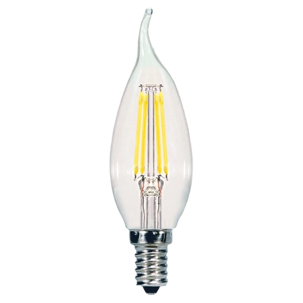 Flexible Satco 5.5 Watt CA11 LED Clear Flame Candelabra Base Light Bulb Minimalist