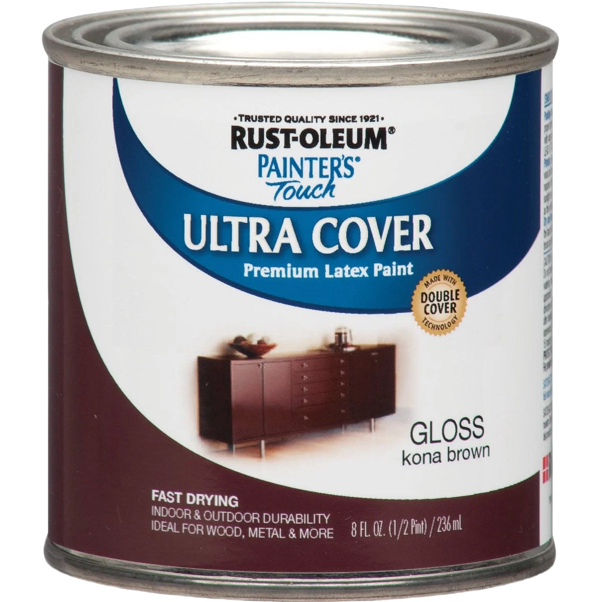 Minimalist Rust-Oleum Ultra Cover Multi-Purpose Gloss Kona Brown Brush-On Paint 1 2 pt. Verified